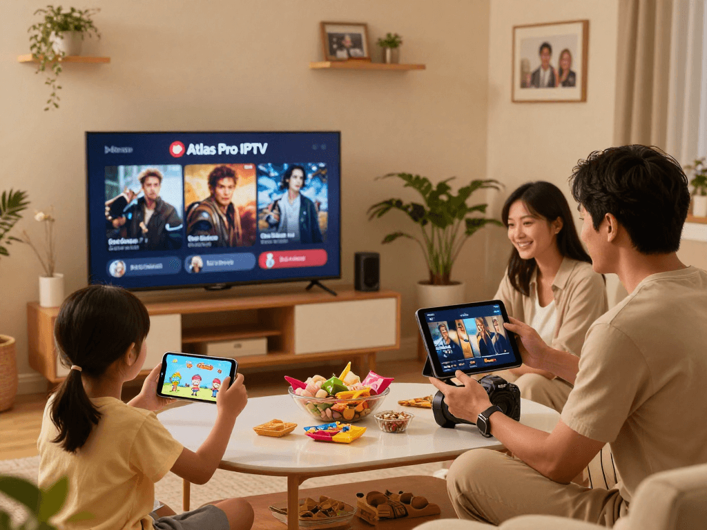 Expérience familiale avec Atlas pro IPTV, divertissement sur Smart TV et appareils mobiles.